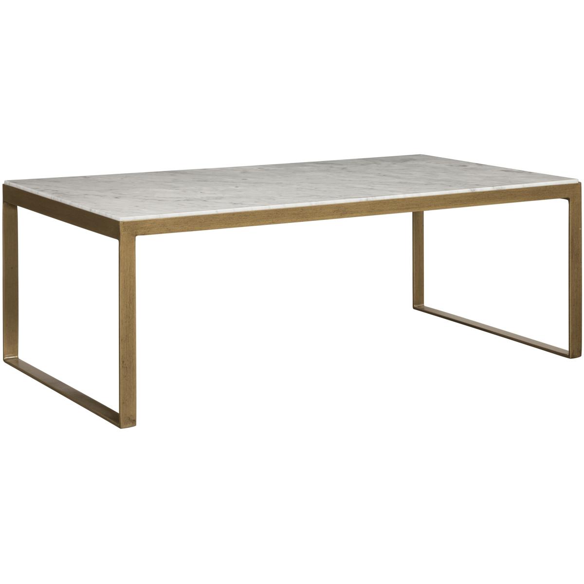 SUNPAN 103448 Evert 47 X 23.5 inch White / Antique Brass Coffee Table, High
